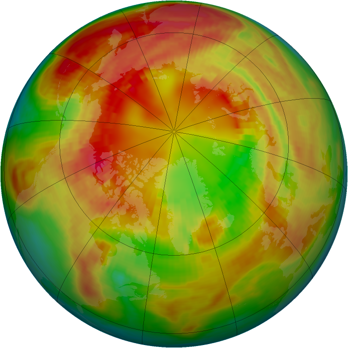 Arctic ozone map for 24 February 1981